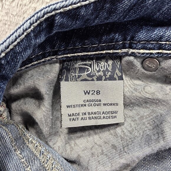 Silver Jeans Suki Capri Jeans Womens 28 Blue Curvy Mid Rise Contrast Stitching - Picture 6 of 10